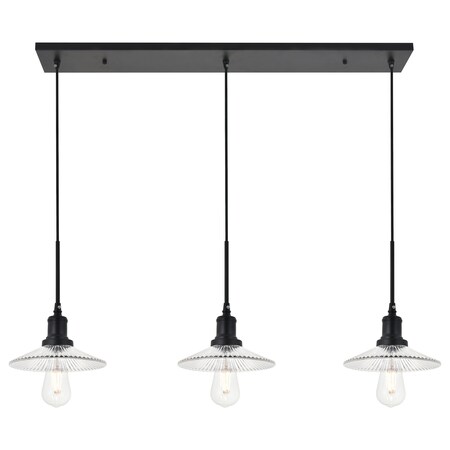 Living District Waltz 3 Light Black Pendant LD4040D41BK